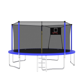 14FT Trampoline ,Sports Fitness Trampolines with Enclosure Net, Recreational Trampolines for Outdoor Indoor