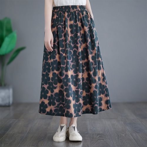 Cotton And Linen Loose Skirt